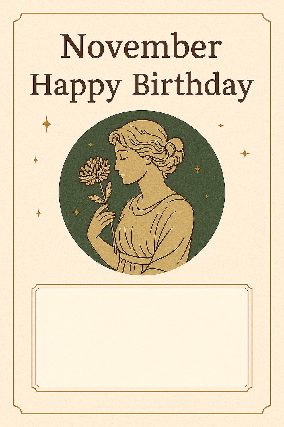 11月の花 菊 クラシックデザイン メッセージカード