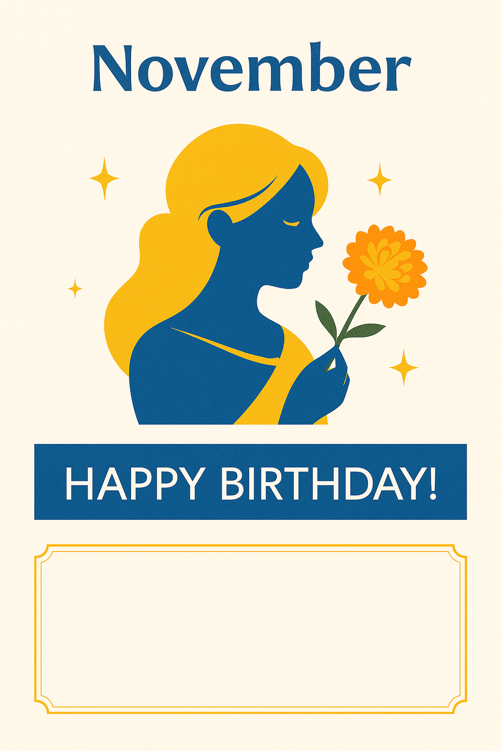 11月の花 菊 モダンデザイン メッセージカード